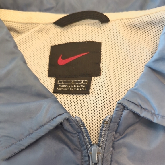Men's Vintage Y2K Nike Full Zip Lined Windbreaker Track Jacket Size Large Blue - Picture 5 of 9